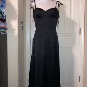 Black Tied Slit Dress